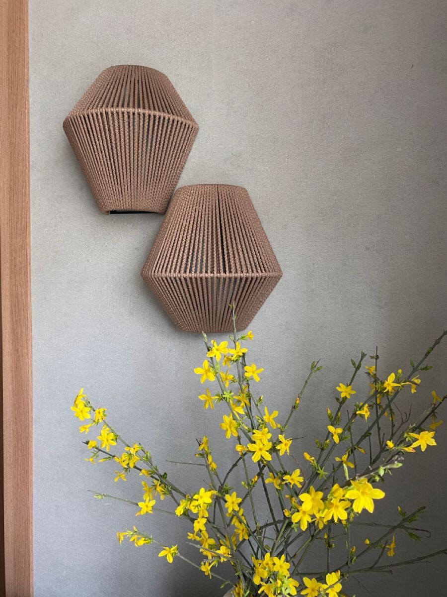 Juego de Apliques de Pared Geométricos en Tejido Artesanal